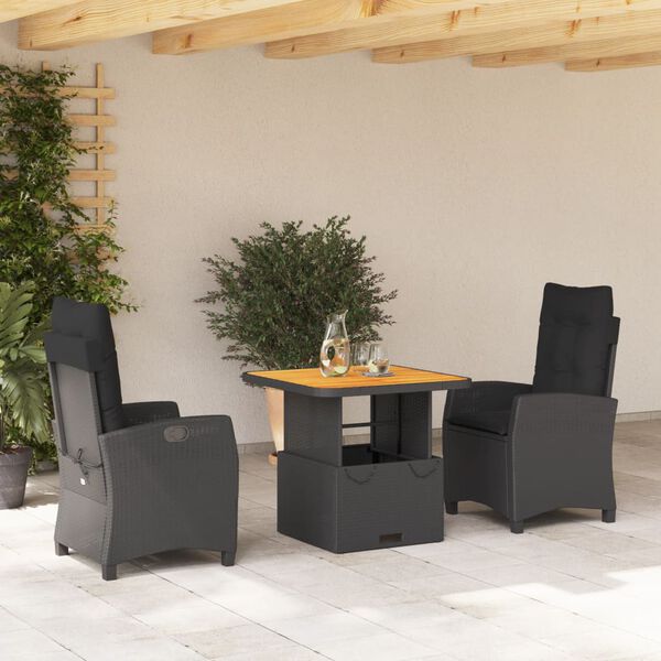 vidaXL Garden Dining Set Black