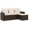 vidaXL Garden Sofa Set Brown, Cream White