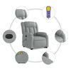 vidaXL Electric Stand Up Massage Recliner Chair Light Gray
