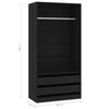 vidaXL Wardrobe Black Engineered wood Compact Wardrobe Rectangular