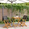 vidaXL Bistro Set Black Solid acacia wood, PE rattan Compact Foldable