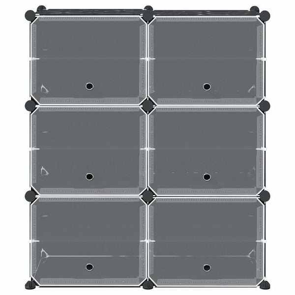 vidaXL Storage Cube Organizer Black Polypropylene 33.3 x 12.4 x 36.8 in