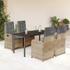 vidaXL 5 Piece Patio Dining Set with Cushions Mix Beige Poly Rattan