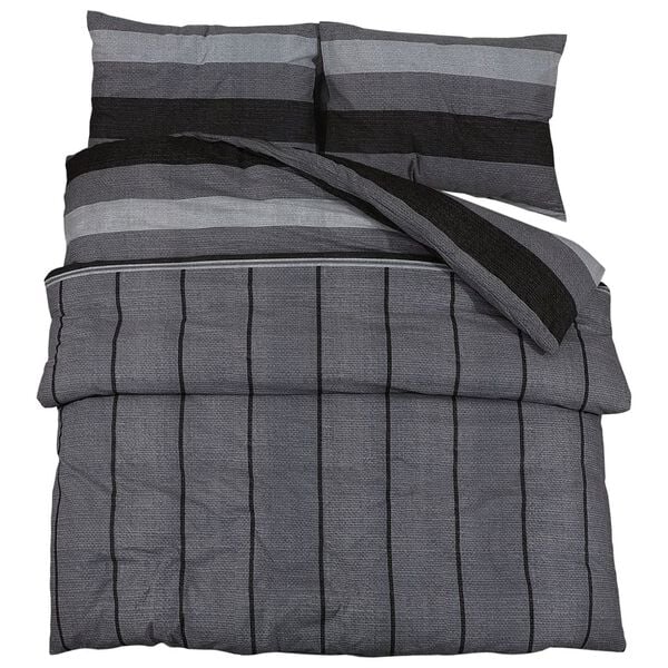 vidaXL Duvet Cover Set Dark Grey 100% Cotton 53.1 x 78.7 in