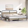 vidaXL Bed Frame Smoked Oak Steel, Engineered wood Super King Bed Frame