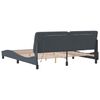 vidaXL Bed Frame with LED without Mattress Dark Gray 72"x83.9"Velvet