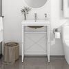 vidaXL Washbasin Frame With Basin White Ceramic Standard Modern