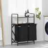 vidaXL Laundry Basket 2 Compartments with Shelves Sonoma Oak