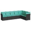 vidaXL Garden Sofa Set Black, Blue