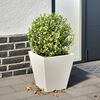 vidaXL Garden Planter White Cold-rolled Steel Medium Decorative Inlays