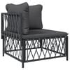 vidaXL Garden Lounge Set Anthracite Woven fabric, Powder-coated steel