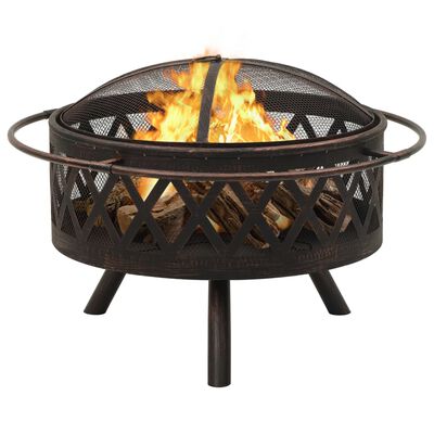 Vidaxl Rustic Fire Pit With 29 9, Garden Treasures Fire Pit Set Up