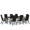 vidaXL Garden Dining Set Black