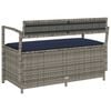 vidaXL Garden Storage Bench Grey and Navy Blue