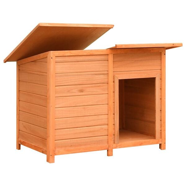vidaXL Dog House Brown, Green Solid pine wood 47.2 x 30.3 x 33.9 in