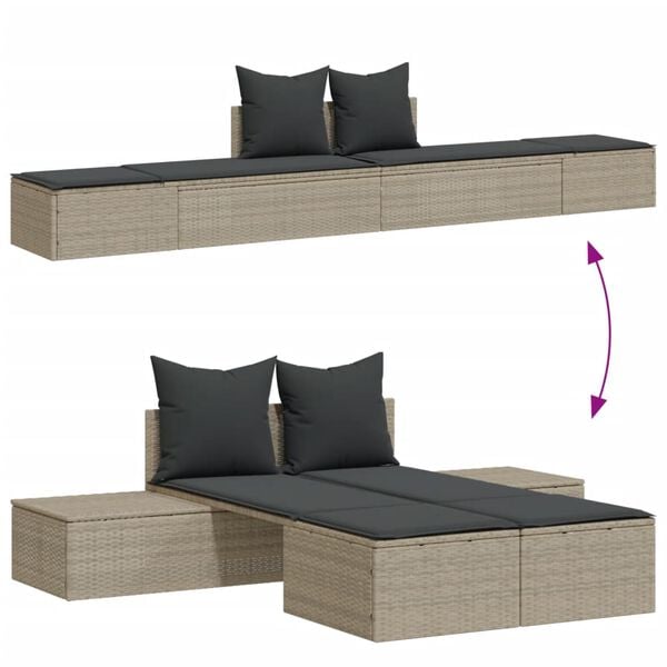 vidaXL Double Sun Lounger Light Grey, Dark Grey