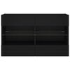 vidaXL TV Wall Cabinet Black Engineered wood, Glass Medium