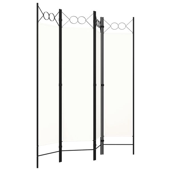vidaXL 4-Panel Room Divider White 63"x70.9"