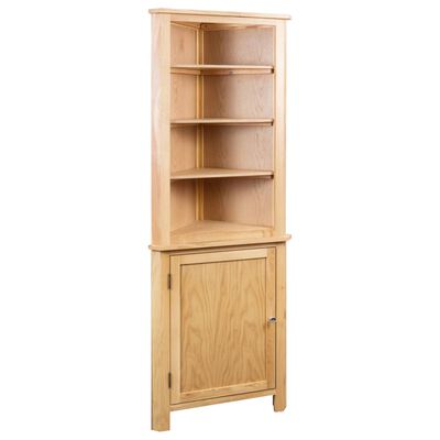 vidaXL Corner Cabinet 23.2"x14.1"x70.8" Solid Oak Wood