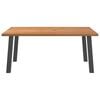 vidaXL Dining Table Light Brown Solid oak wood, powder-coated steel Large