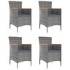 vidaXL Garden Dining Chair Set of 4 Grey