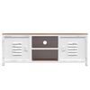 vidaXL TV Cabinet White Iron, Solid Fir Wood Medium TV Cabinet
