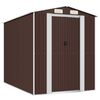 vidaXL Garden Shed Dark Brown Galvanized Steel Large Garden Shed