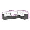 vidaXL Garden Sofa Set Black PE rattan, powder-coated steel, polyester