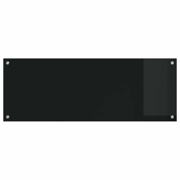 vidaXL Kitchen Backsplash 2 pcs Black 43.31 x 15.75 in Tempered Glass