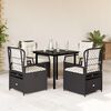 vidaXL Garden Dining Set Black and Cream White