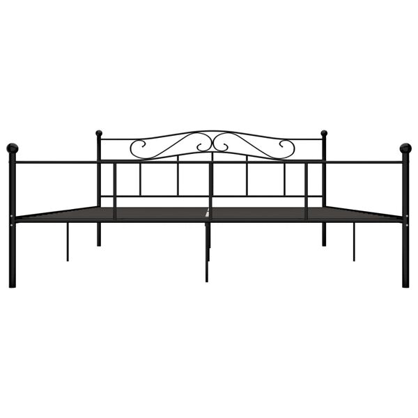 vidaXL Bed Frame Black Metal Super King Tough Bed Frame Rectangular