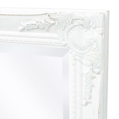 vidaXL Wall Mirror Baroque Style 47.2"x23.6" White