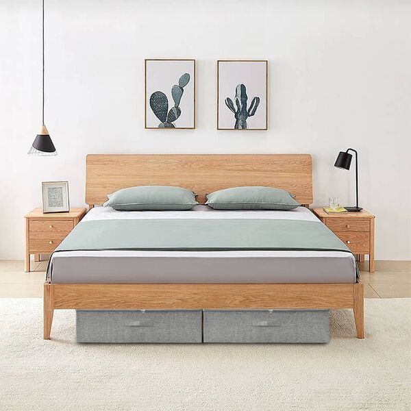 vidaXL Storage Boxes 2 pcs  Fabric 27.6x15.7x7.1" Grey