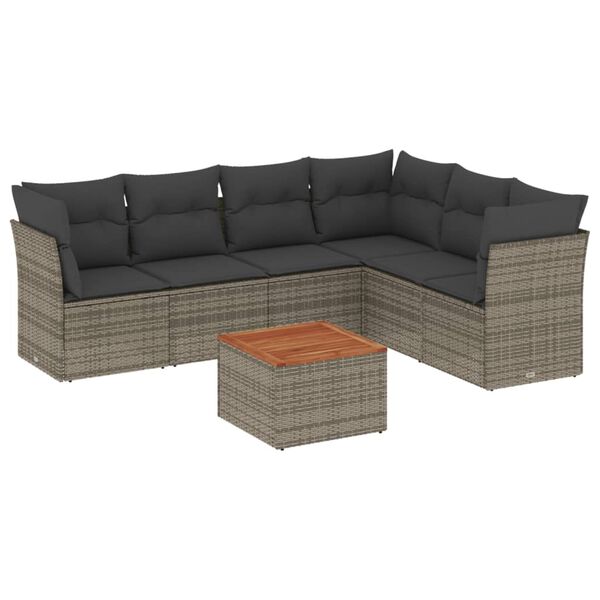 vidaXL Garden Sofa Set Grey, Brown and Dark Grey