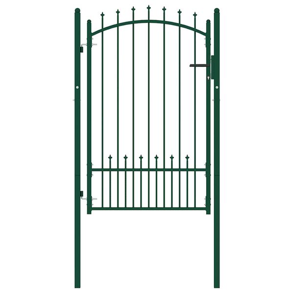 vidaXL Fence Gate with Spikes Steel 39.4x59.1" Green