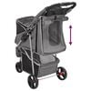 vidaXL Dog Stroller Grey 300D Oxford fabric, steel Medium Foldable