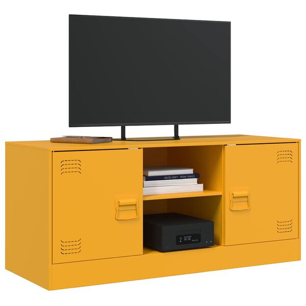 vidaXL TV Cabinet Mustard Yellow Cold-Rolled Steel Medium TV Cabinet