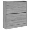 vidaXL Shoe Cabinet Gray Sonoma 31.5"x8.3"x34.4" Engineered Wood