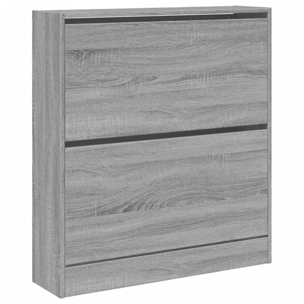vidaXL Shoe Cabinet Gray Sonoma 31.5"x8.3"x34.4" Engineered Wood