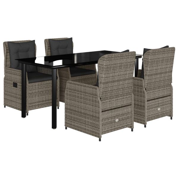 vidaXL Garden Dining Set Grey