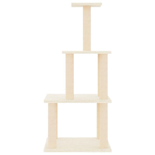 vidaXL Cat Tree Cream Engineered wood, plush, sisal Medium Durable