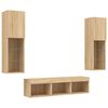 vidaXL TV Wall Unit Set of 5 Sonoma Oak Engineered Wood, Glass Medium