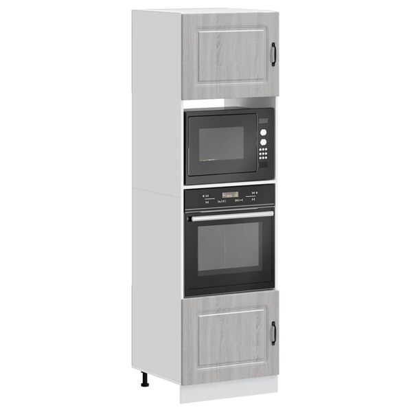 vidaXL Oven Cabinet Set of 2 Grey Sonoma Engineered wood Compact