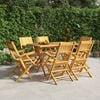 vidaXL Folding Garden Chair Set of 6 Teak Solid Teak Wood Standard
