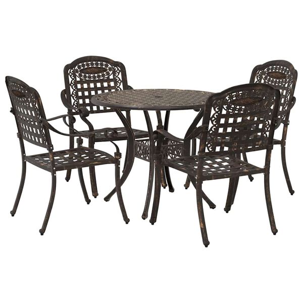 vidaXL Garden Dining Set 5 pcs Bronze 35.4" x 35.4" x 29.5