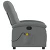 vidaXL Massage Recliner Chair Dark Grey Polyester Single