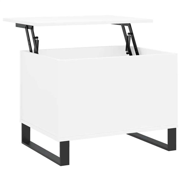 vidaXL Coffee Table White Engineered wood and metal Medium