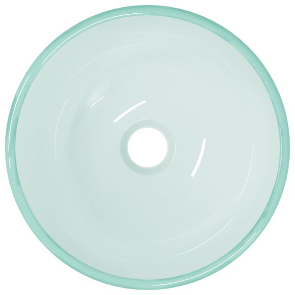 vidaXL Basin Tempered Glass 11.8x4.7" Frosted