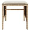 vidaXL Patio Sofa 2-Seater with Table and Stools Beige Poly Rattan
