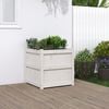 vidaXL Garden Planter White Solid pine wood 24x24x24 in Garden Planter